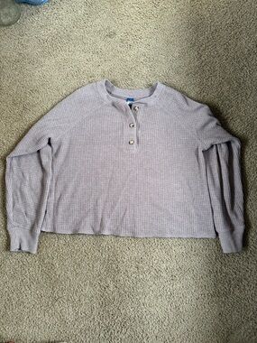 Old Navy waffle knit Henley taupe color
